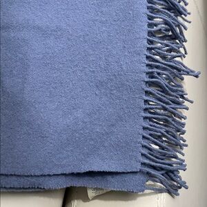 Aritzia Wilfred Slate Blue Fringed Scarf/Wrap
